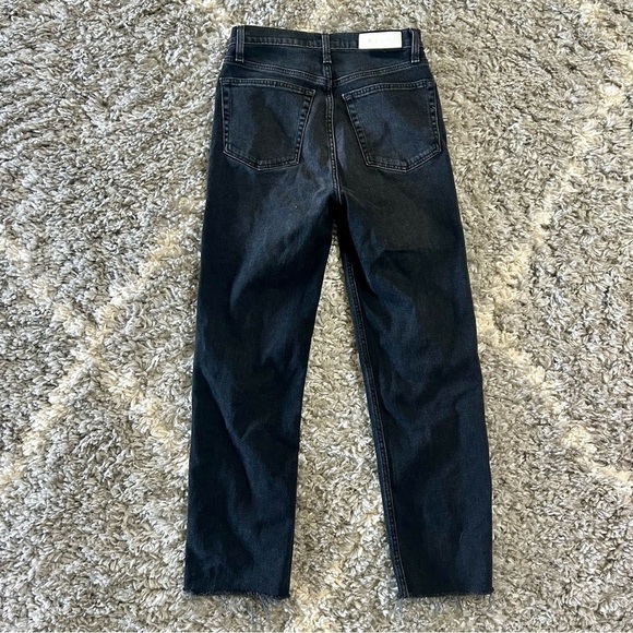 RE/DONE 70s Stove Pipe Jeans in Washed Noir Black sz 26 - Picture 5 of 5